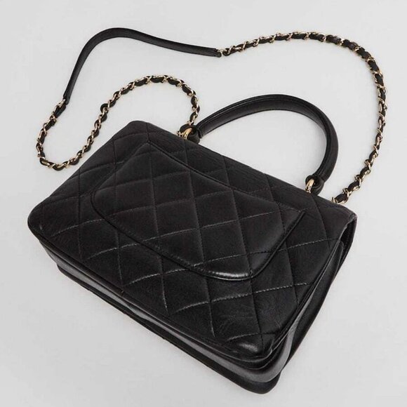 Chanel Black Quilted Lambskin Leather Small Trendy Bag - Picture 3 of 11
